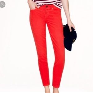 JCrew Red Matchstick Jeans